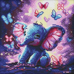 Алмазна мозаїка для дітей "Безтурботний слоник" 30х30см, термопакет, ТМ Ідейка, Україна арт: AMO8235