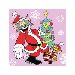 Картина за номерами для дітей WB "Tom and Jerry: біля ялинки" 25х25см арт: KHO6858