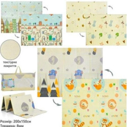 Коврик-мат XPE, 150*200см, двусторонний, толщина 8мм, текстурный, 3 вида, в сумке, 77*40*8см 