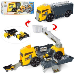 Трейлер 35см, 2в1, контейнер-гараж/кран, машинки 2шт, 6см, в кор. 39*15,5*11см  арт: P905-A