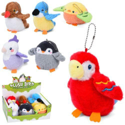 М'яка іграшка Пташка, від 9 до 13,5см, звук, петелька, бат(табл), 6шт(6видів) в дисплеї, 28,5*11,5*18см  арт: 688-392A