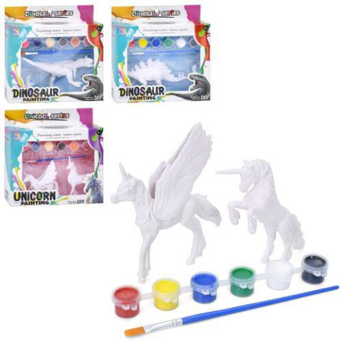 Набор для творчества, 2 фигурки, краски 6 цветов, кисточка, 4 вида 