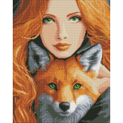 Алмазна мозаїка без підрамника "Вогняна лисиця" 40х50см, блістер 48*7*7см, ТМ Ідейка, Україна арт: AMC20141