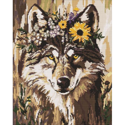 Алмазна мозаїка "Гарна вовчиця" 40х50см, термопакет, ТМ Ідейка, Україна арт: AMO20042