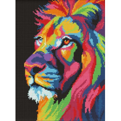 Алмазна мозаїка "Яскравий лев" 30х40см, термопакет, ТМ Ідейка, Україна арт: AMO20047