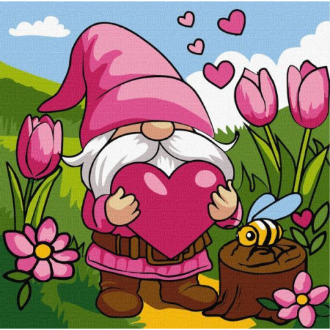 Картина за номерами для дітей "Милий гномик" 30х30см, термопакет, ТМ Ідейка, Україна арт: KHO1197