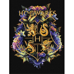 Картина за номерами WB "Harry Potter: Герб Гоґвортсу з фарбами металік" 30х40см, термопакет, ТМ Ідейка, Україна арт: KHO5209