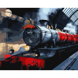 Картина за номерами WB "Harry Potter: Гоґвортський експрес з фарбами металік extra" 40х50см, термопакет, ТМ Ідейка, Україна арт: KHO5210