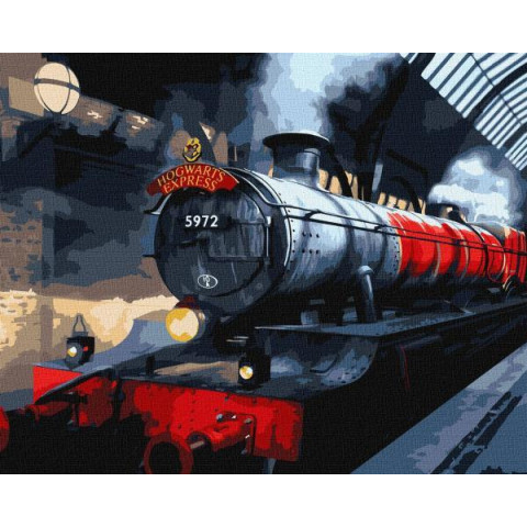 Картина за номерами WB "Harry Potter: Гоґвортський експрес з фарбами металік extra" 40х50см, термопакет, ТМ Ідейка, Україна арт: KHO5210