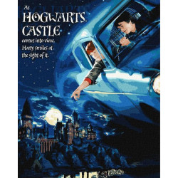 Картина за номерами WB "Harry Potter: Політ на авто з фарбами металік" 40х50см, термопакет, ТМ Ідейка, Україна арт: KHO8719