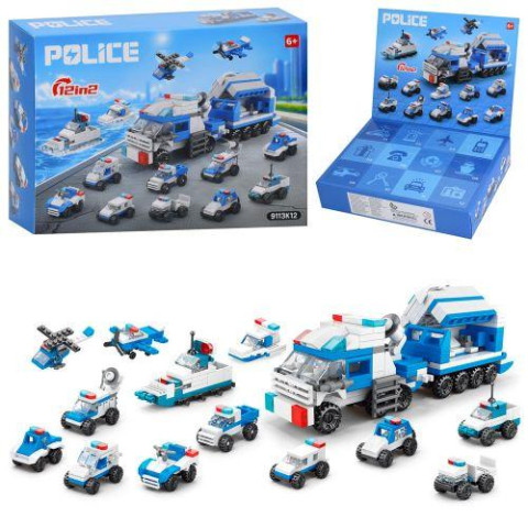 Конструктор полиция, адвент-календарь, транспорт, 12в2 