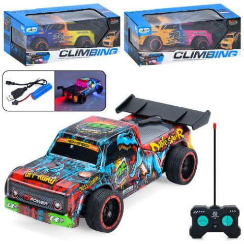 Машина р/у, аккум, 1:16, 20см, пар/дым, свет, корпус не бьющийся, резиновые колеса, USBзарядное, 3 вида, в кор. 25*9,5*11см 