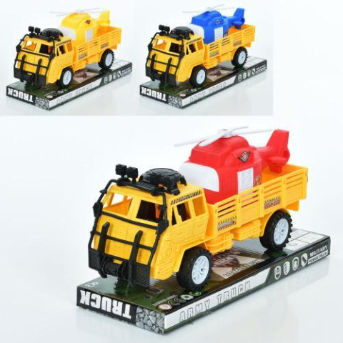 Трейлер 26см, інерція, вертоліт 16см, 3 кольори, у слюді 29*16*11см  арт: 236