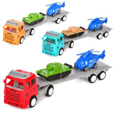 Трейлер инерция, 30см, военная техника, микс видов, микс цветов, пак. 39*15*7,5см 