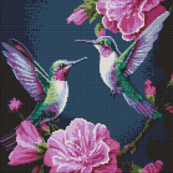 Алмазна мозаїка "Казкові птахи" 40х40см, термопакет, ТМ Ідейка, Україна арт: AMO20025