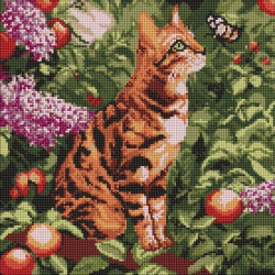 Алмазная мозаика "Бенгальский кот" 40х40см, термопакет, ТМ Идейка, Украина