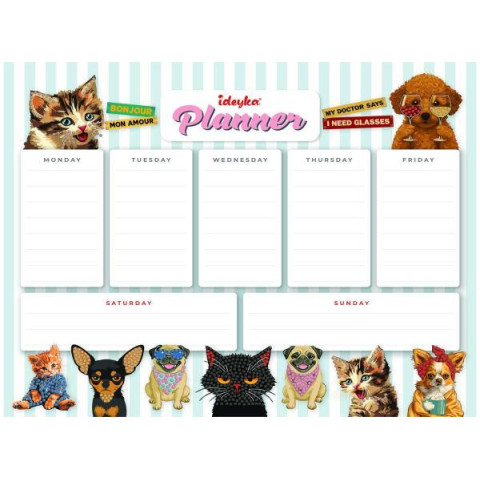 Планер на магнітній основі з алмазною мозаїкою "Домашні улюбленці" 32х40см, термопакет, ТМ Ідейка, Україна арт: AMP20061