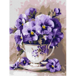 Картина за номерами "Чай з фіалками" 30х40см, термопакет, ТМ Ідейка, Україна арт: KHO3335