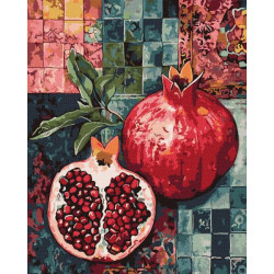 Картина за номерами "Червоний гранат" 40х50см, термопакет, ТМ Ідейка, Україна арт: KHO5204