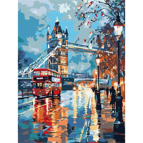 Картина за номерами "Дощовитий мрійний Лондон" 30х40см, термопакет, ТМ Ідейка, Україна арт: KHO6430