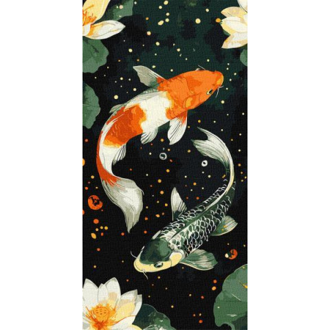 Картина за номерами "Рибки коі" 40х80см, термопакет, ТМ Ідейка, Україна арт: KHO6760