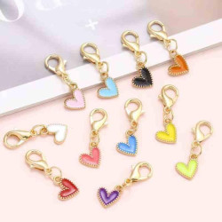 Брелок 2,2см металлический сердце с карабином, ЦЕНА ЗА УП. 30ШТ, комн. 15*10см