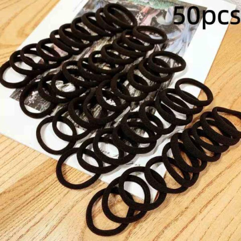 Резинки для волосся чорні ЦІНА ЗА УП. 50ШТ., пак.17*11см арт: REZ5