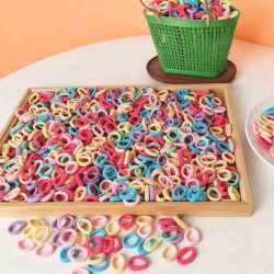 Резинки для волос разноцветные 500шт, пак. 19*12см