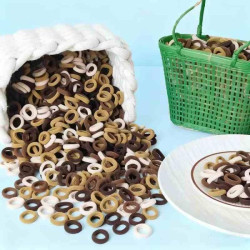 Резинки для волос коричневые ЦЕНА ЗА УП. 500ШТ, пак. 19*12см