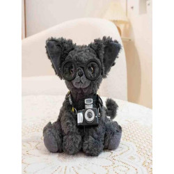 Мягкая игрушка Кот 15см в очках с фотоаппаратомщелкающий и вспышкой