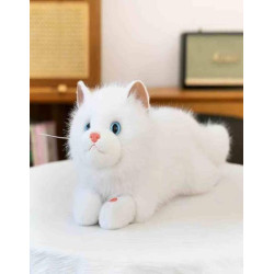 Мягкая игрушка Котик белый 45см, мяукает