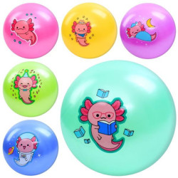Мяч детский 9 дюймов, рисунок, 60г, 6видов/6цветов 