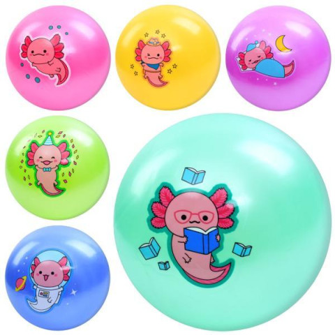 Мяч детский 9 дюймов, рисунок, 60г, 6видов/6цветов 
