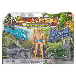 Набор с транспортом инерция, 9см, 4шт 