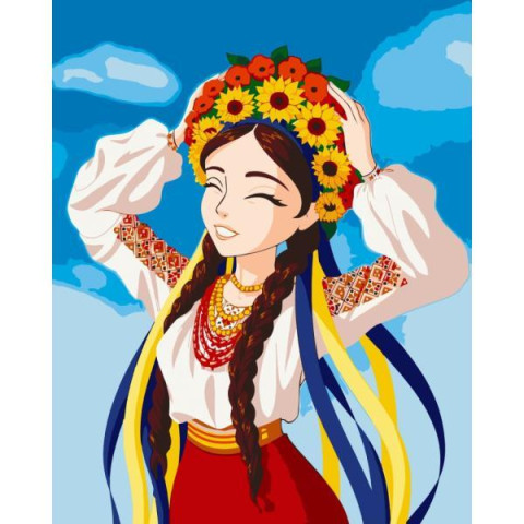 Картина за номерами "Юна українка" 40*50см, в термопакеті, ТМ ART Craft, Україна