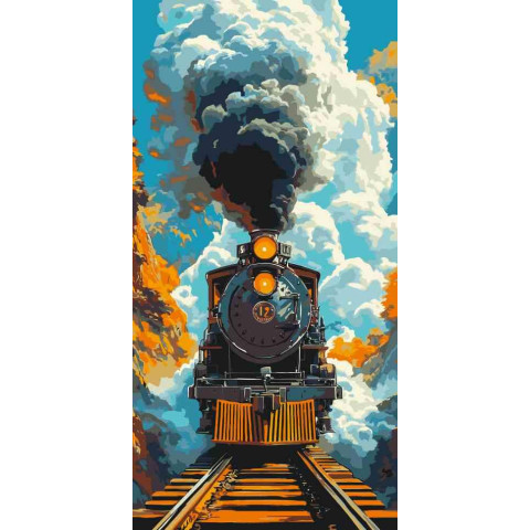 Картина за номерами "Паротяг" 40*80см, в термопакеті, ТМ ART Craft, Україна