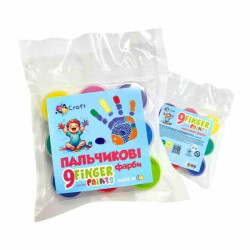 Набор пальчиковых красок 9 цветов по 10мл, пак., ТМ ART Craft, Украина