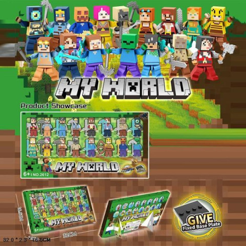 Набор героев 16 фигурок MINECRAFT, в кор. 32*2,3*16,5см 