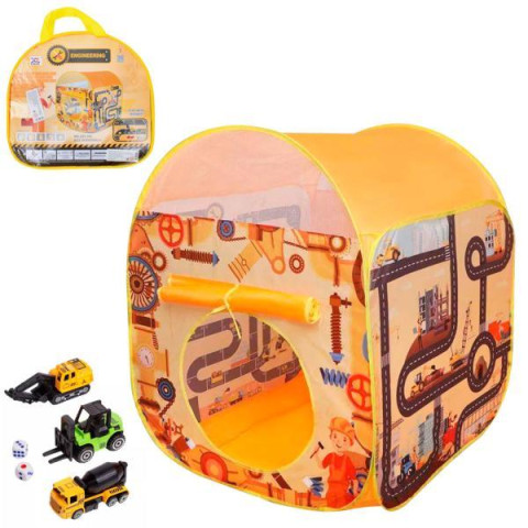 Палатка домик, 80-80-в98см, 1вхід, машинки 