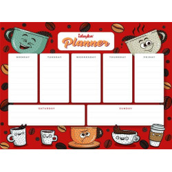 Планер на магнитной основе с алмазной мозаикой "Кофе" 32*40см, термопакет, ТМ Идейка, Украина