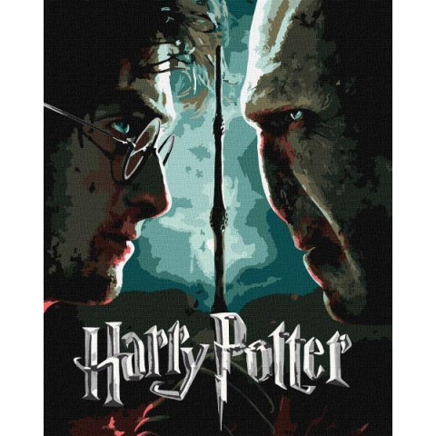 Картина за номерами WB "Harry Potter: Гаррі та Волдеморт з фарбами металік extra" 40*50см, термопакет, ТМ Ідейка, Україна