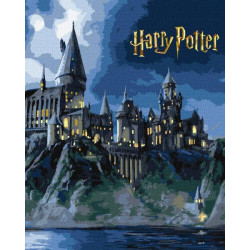 Картина за номерами WB "Harry Potter: Гоґвортс вночі з фарбами металік extra" 40*50см, термопакет, ТМ Ідейка, Україна