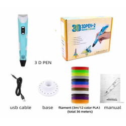 Ручка 3Д, с пластиком 12цвет*3м, ABS/PLA, в кор. 20*15*6см