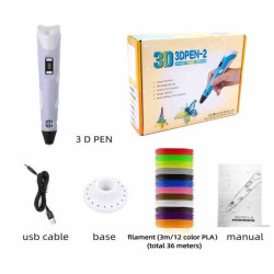 Ручка 3Д, с пластиком 12цвет*3м, ABS/PLA, в кор. 20*15*6см