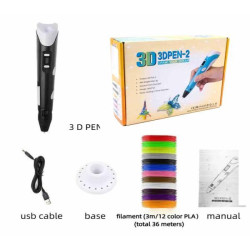 Ручка 3Д, с пластиком 12цвет*3м, ABS/PLA, в кор. 20*15*6см