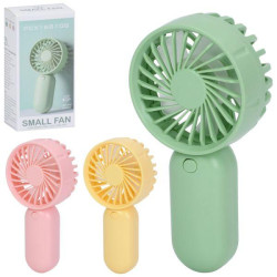 Вентилятор 14см, ручной/портативный, 3 цвета, бат., в кор. 7,5*14*4см 