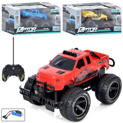 Джип р/у, акум, USB зар., 19см, 1:18, свет, 2 вида 