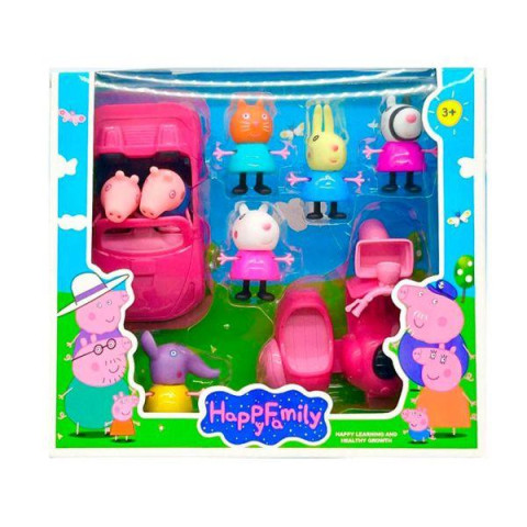 Фигурки для игры PP, набор 7шт, 5см, машина 12см, мотоцикл, микс видов, кор. 24*20,5*6см 