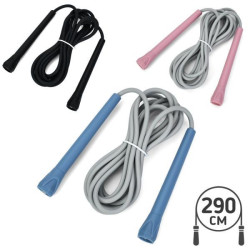 Скакалка 290см, ПВХ, ручки-пластик, 3 цвета, в пак. 13*17*2см 
