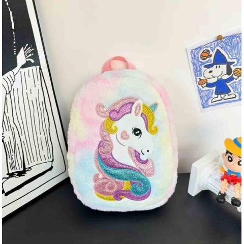 Мягкая игрушка-рюкзак Единорог, розовый, 31*24см